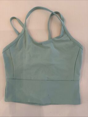 Women Light Aqua Crop Tank Top - Honeycut